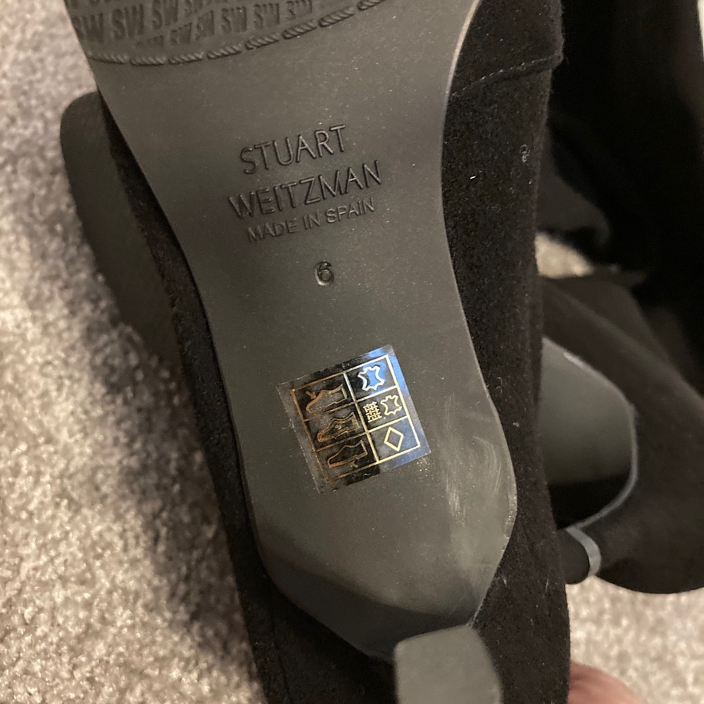 Stuart Weitzman Over The Knee Black Suede Boots - Picture 11 of 14